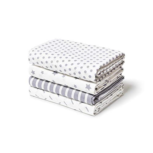 Niimo Muselina Recién Nacido 4 Piezas 120x120 cm en 100% Algodón Suave Manta Abrigo Multifuncional Cuadrados para Niños Toalla de Bebé (Neutral)