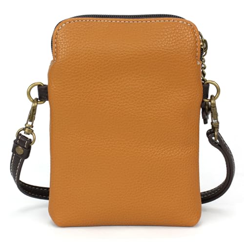 Image of CHALA Dog Collection Cell Phone Crossbody Purse-Women PU Leather /Canvas Multicolor Handbag with Adjustable Strap