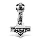 WithLoveSilver Sterling Silver Viking Amulet Norse Warrior Hammer of Thor Mjolnir Pendant