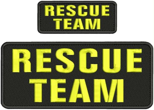 Special Patches for Velcro Patches for Uniform for Rescue Team Embroidery Patches 4x10 and 2x5 Hook Yellow ON Black Model-Q-X988-1949