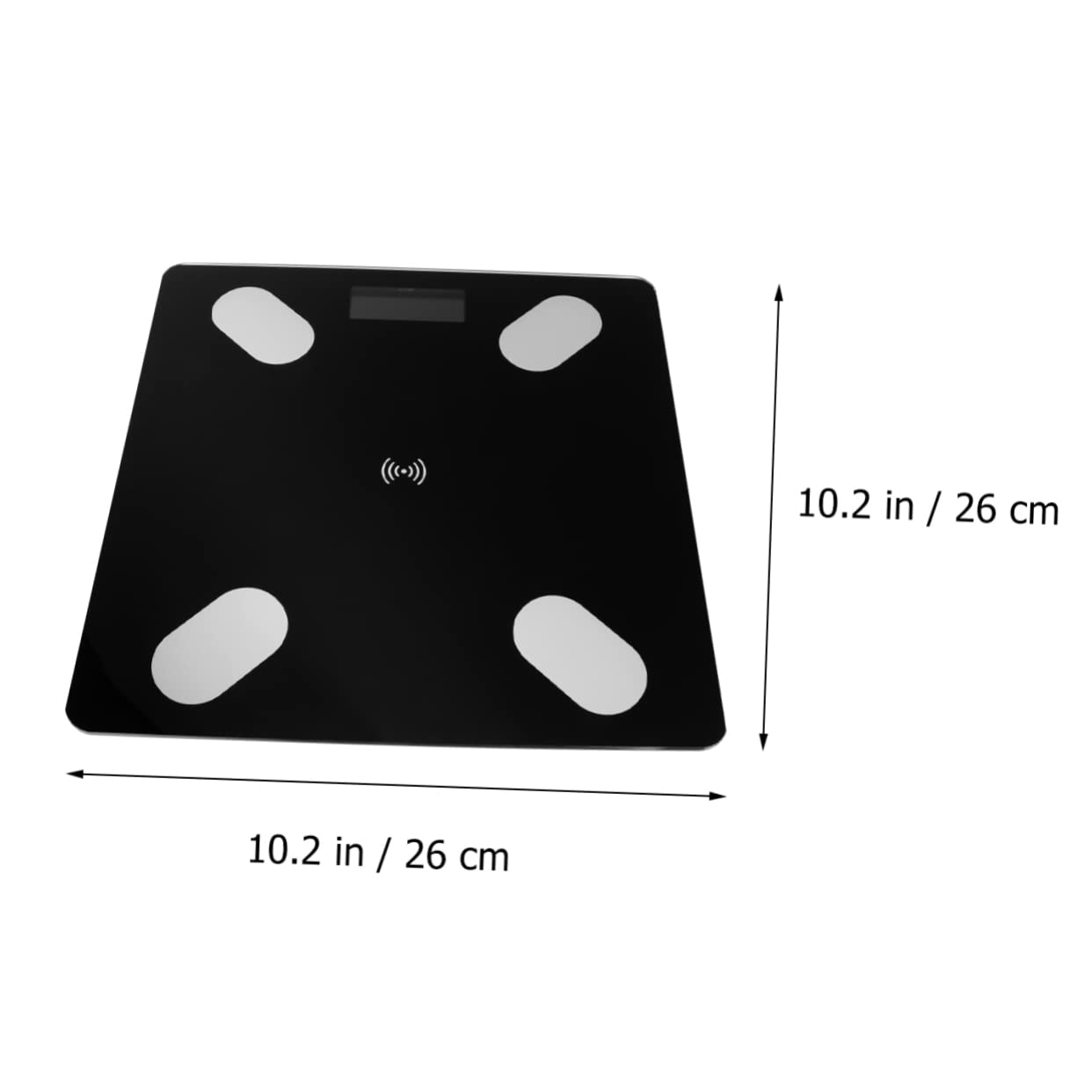 Bilancia Impedenziometrica Smart Nera in Abs e Vetro Temperato | LED Digitale, Sincronizzazione Automatica Smartphone, Trasmissione Wireless