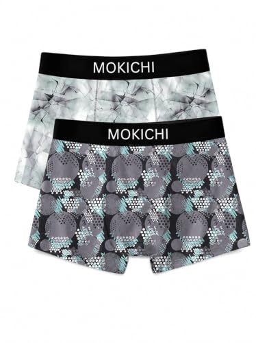 Image of Men's Printed Trunks, Pack of 2 | Abstract Geometric Design | Stretchable Elastic Waistband | Comfortable Regular Fit Underwear