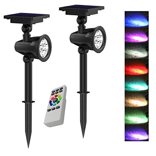 Suneng Power Solar Spot Lights Outdoor Color Change Remote Control Landscape Tree Spotlights