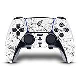 Head Case Designs Offizielle Liverpool Football Club Black Liver Bird Marmor Kunst Vinyl Haut Gaming Aufkleber Abziehbild Abdeckung kompatibel mit Sony PlayStation 5 PS5 DualSense Edge Controller