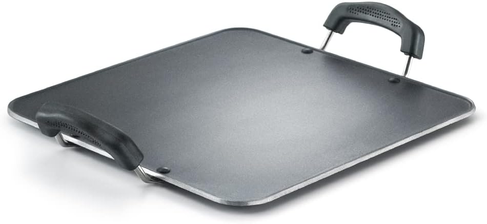 Prestige Aluminium Omega Select Plus Residue Free Non-Stick Heavy Gauge Square Tawa, 30 cm, Black