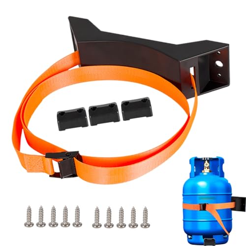 Soporte Para Tanque De Propano - Soporte Para Cilindro De Propano | Para Tanque Resistente | Tornillos Y Cadena De Seguridad Soportados | Retardante De Llama Para Suavizador De Agua Para Vehíc