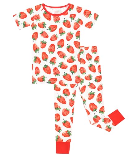 Toddler Boys Clothes-Viscose Made from Bamboo, Short Sleeve Top with Long Pants Sets 2Pcs Outfits Cute Playwear