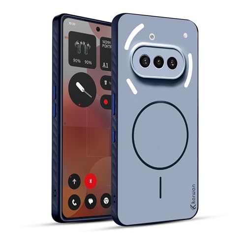 Image of KARWAN Slim Shockproof Back Case Cover Compatible with Nothing 3A,Dual Layer Armor Protection with Matt Finish, Heavy Duty Cover with Magnetic MagEase Wireless Charging (Blue)