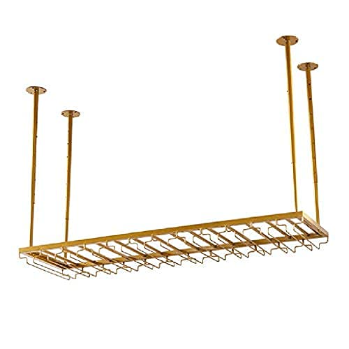 Casier à vin de plafond suspendu bar et restaurant en métal noir 100x35 cm