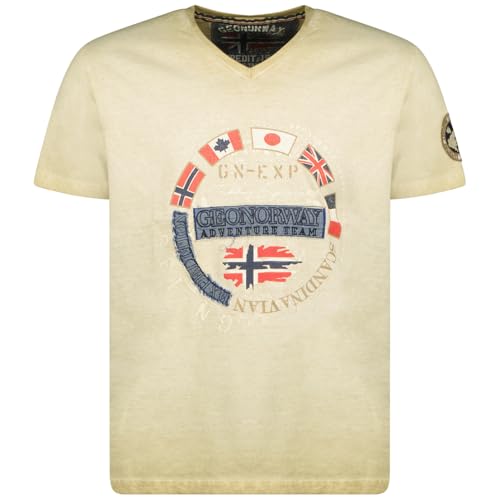 Geographical Norway Jarico Men Camisetas, Beige, M para Hombre