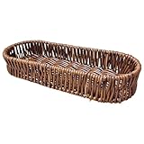 ULTECHNOVO Canasta De Pan Cesta De Utensilios De Ratán Rectángulo De Bandeja De Ratán Cestas para Servir Pan Cesta De Picnic Vintage Bandeja Superior del Inodoro El Plastico Café