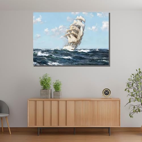 Voilier art mural grand format pour masquer mur vide - 2