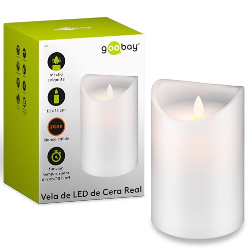 Led, cera auténtica, 15cm hoch, Blanco