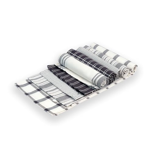 Tea Towels - 100% Cotton Kitchen Tea towels with Highly Super Absorbent Tea Towels set, Soft Hand Towels, Lint Free, Quick Dry, Long Lasting 70 x 50 cm - Pack of 5 (Grey) - Image 4