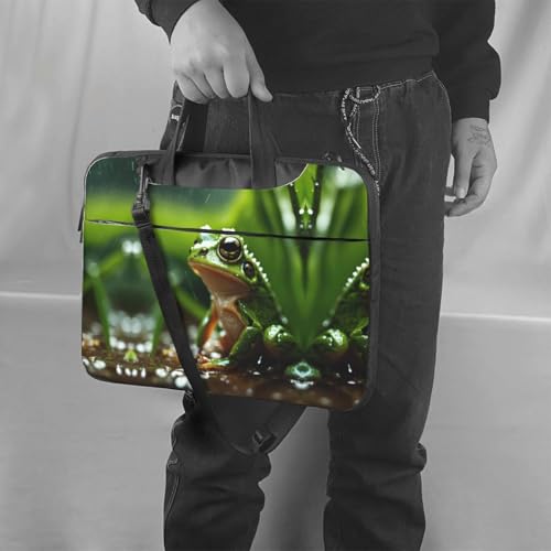 Sac à main ordinateur noir imprimé grenouille original et poignée robuste - 2