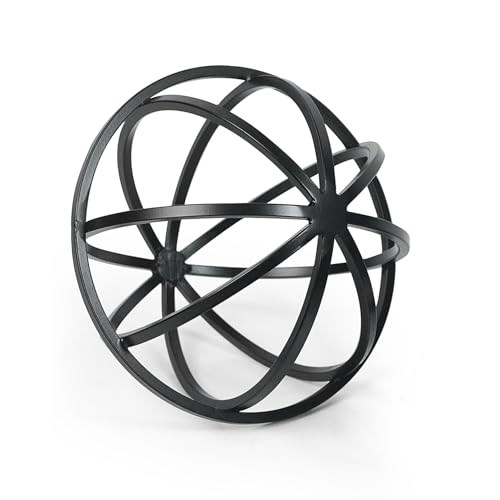 Escultura esfera metálica geométrica dorada 6.3" miniatura 1