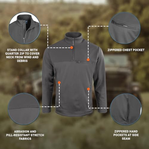 Image of Propper Kinetic Quarter Zip Pullover Fleece Sweatshirt Lined Long Sleeve Performance Synthetic for Tactical Outdoors and Work