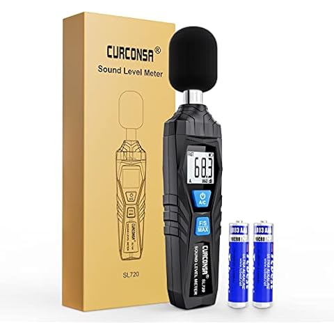 Schallpegelmessgerät,CURCONSA Schallpegelmesser,Tragbare Dezibel Messgerät,30 dB bis 130 dB,LCD-Display,kann in Privathaushalten,Fabriken und Straßen Verwendet Werden Cover