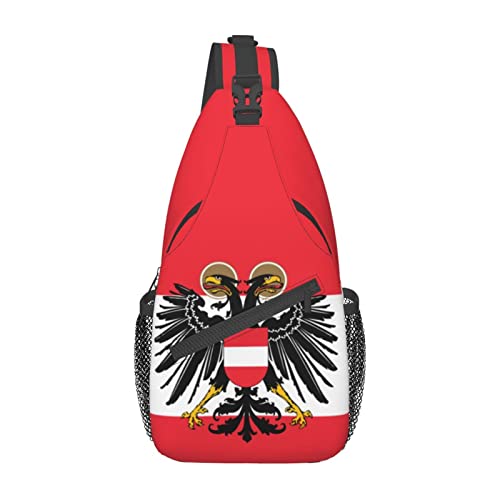 Mochila tipo bandolera con bandera austriaca negra unisex miniatura 2