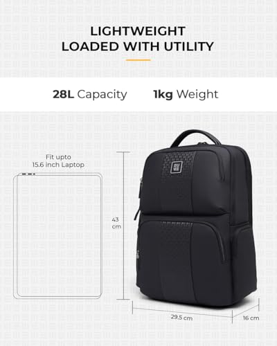 Image of EUME Premium 15.6 in Laptop bags for Men & Women Office Use | Stylish Backpack Bag | Spacious Backpack for Travelling | 28L Polaris
