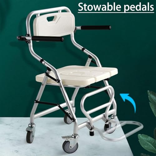 Chaise de chevet mobile pour toilettes avec roues de sécurité