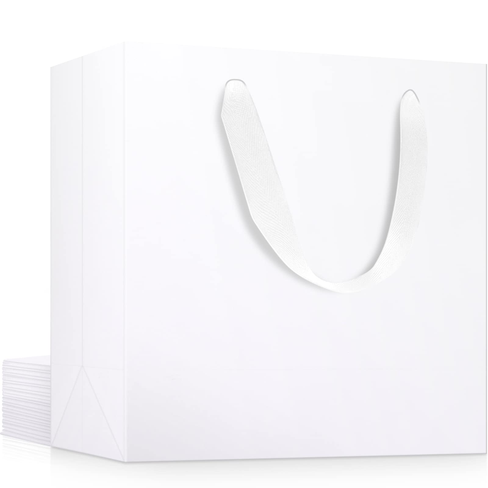 EUSOAR Large Gift Wrap Bags in Bulk, 12 Pack 12.5x4.5x11 inches Kraft Paper Bags with Handles, Heavy Duty Bags for Wedding, Grocery, Boutique, Retail, Business, Birthdays