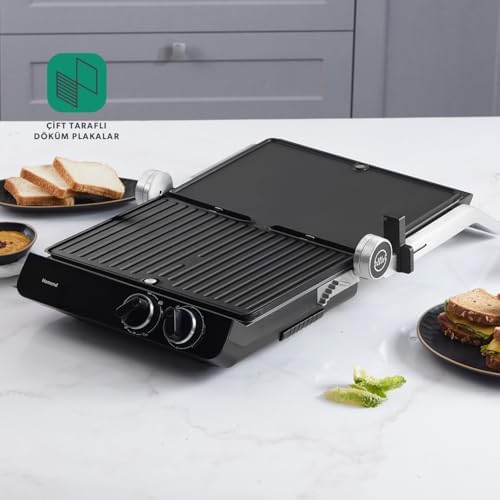 Homend Grilliant 1342H 3 in 1 Inox Gövde Çift Taraflı XL Döküm Plaka Tost ve Izgara Makinesi - Görsel 4