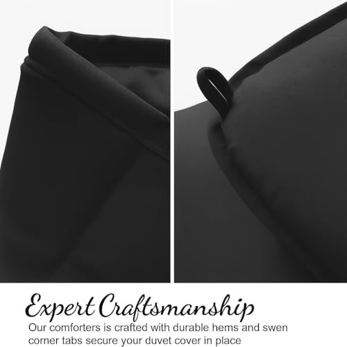 Image of Bed Comforter - Double Size - Dark Grey 300 GSM Quilt Blanket Rajai - Winter Warm Down Alternative Duvet Insert with Corner Ties