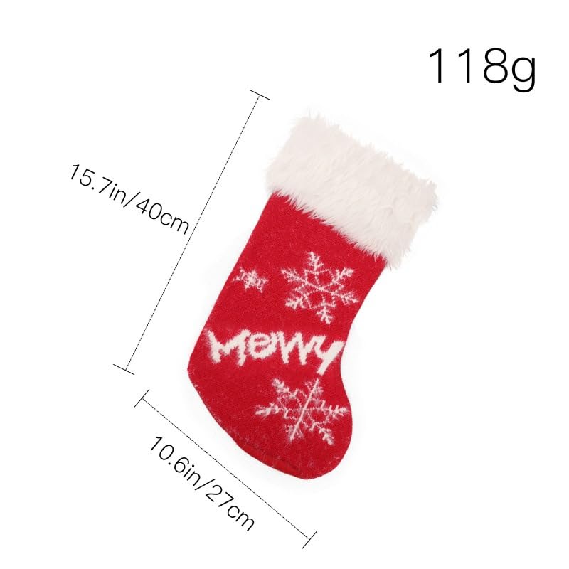 6 Stück Weihnachtsstrümpf für Kamin, Nikolausstiefel zum Befüllen Nikolaussocken Weihnachtsbaum Dekoration mit Schneeflocken Nikolausstrumpf Weihnachtsdekoration für Weihnachtsbaum,Wand, Treppe