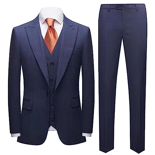 Tuxedos formels de qualité supérieure à rayures et revers de pointe Kromoc pour homme