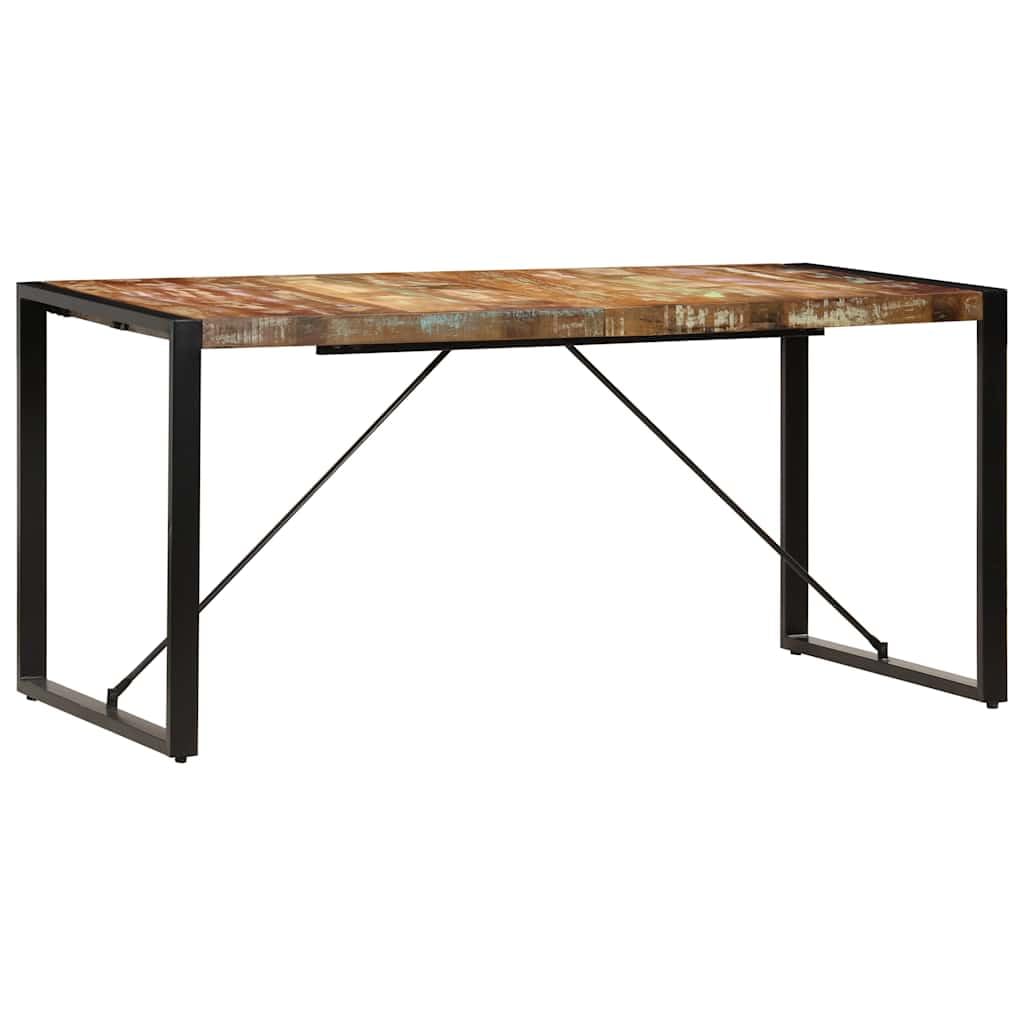 Table à manger en bois vieilli massif 160 x 80 x 75 cm Table de
