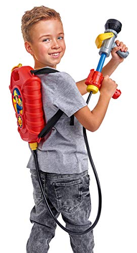 Simba 109252293 - Feuerwehrmann Sam Feuerwehr Tankrucksack, mit einfach oder Mehrfachstrahl, Tankvolumen: 1800ml, Reichweite: 10m, für Kinder ab 3 Jahren
