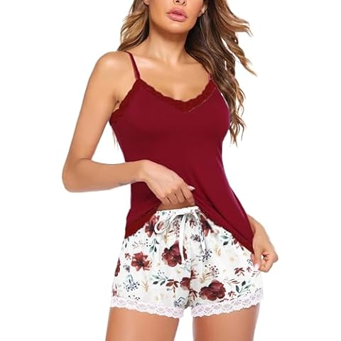 Avidlove Cami Pajama Set with Lace Trim Cover