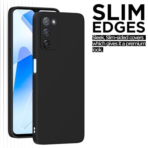 Image of Outlouders Back Cover for Oppo A55 | Camera Protection | Durable Soft Matte Silicone Bumper Case (Black)