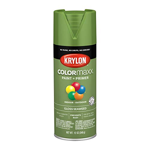 Image of Krylon 5538 K05538007 COLORmaxx Primer Spray, Seaweed-12 Ounce Aerosol Paint, 12 Ounce (Pack of 1), Seaweed