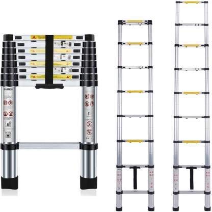 HOME BUY Telescopic Ladder, Folding Step Ladder, Aluminium, 2.6 Meter (8.5 Feet) Height