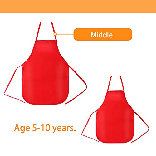 Caydo 15 Pieces Middle Size Kids Painting Apron For Ages 5 To 10, In Kitchen, Classroom, Community Event, Crafts And Art Painting Activity, 15 Colors #TOP2