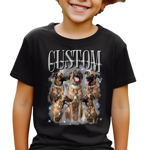 Custom Your Own Youth T-Shirt, Bootleg Rap Tee, Personalized Gifts for Couple Shirts,Your Custom Photo and Text T Shirt, Including Graphic Tee and Dog Shirts, Insert Your Design Shirt2