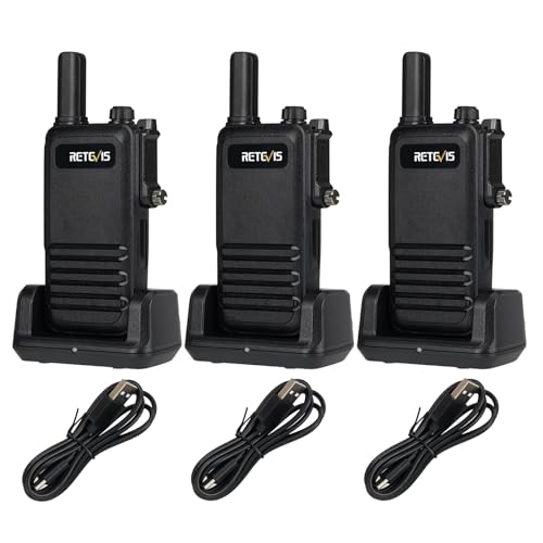 RB647 Walkie Talkie Portatile Impermeabile Ricetrasmittente IP67 PMR446 16 Canali 1000mAh VOX Ricaricabili per Outdoor Campeggio Nero3 Pezzi