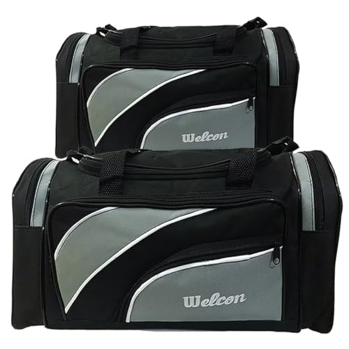 Kit Bolsa De Viagem Grande e Bolsa De Mão Pequena Welcon Bolsas (Cinza)