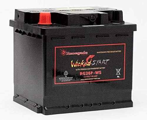 RG26P-WS; FOR (2014) POLARIS RZR 1000 XP/RZR 1000 XP EPS/RZR 4 1000 EPS; SEALED MAINTENANCE FREE AGM BATTERY 600+ CCA'S