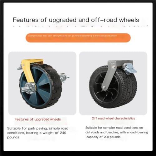 Transportwagen Campingwagen, Picknickwagen im Freien, Einkaufswagen for Lebensmittel, Sammelwagen, Wohnmobilwagen, Tragbarer Wagen(Gray) – Bild 4