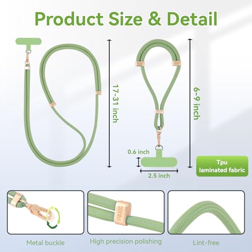 Image of VVAAGG Cell Phone Lanyard for iPhone: Crossbody Phone Strap Adjustable Neck Wrist Strap Anti Theft Long Lanyard Travel Essential for Women Most iPhone