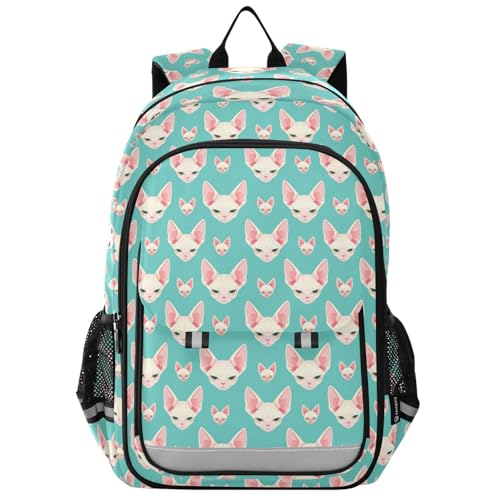 travel backpack for kids 8-12: modern book bags for teen girls in assorted colors - Sphynx Catscute Simple