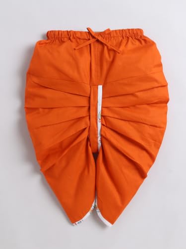 Image of POLKA TOTS Premium Cotton Dhoti Kurta Set for Kids Boys | Traditional Angrakha Style Ethnic Wear for Boys | Kurta Dhoti Set for Kids | Festive & Wedding Clothing Set for Baby