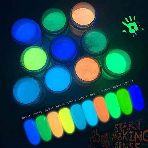 10ml Luminous Nail Powder Fluorescent Art Pigment Dipping Glitter Decoration Natural Dry NO Lamp Cure Long Last – Bild 3