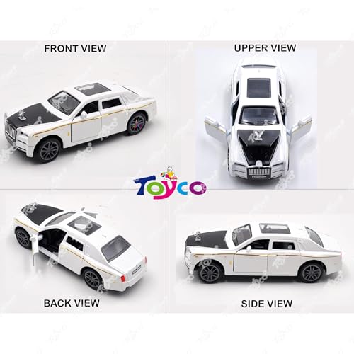 Image of toyco Alloy Metal SUV Toy Car for Kids | Pull Back Unbreakable Small Toy Cars | Openable Doors, Smooth & Shiny Edges |1:36 Scale | Gift Toys for Boys and Girls Age 3+ | (Rols Royce)
