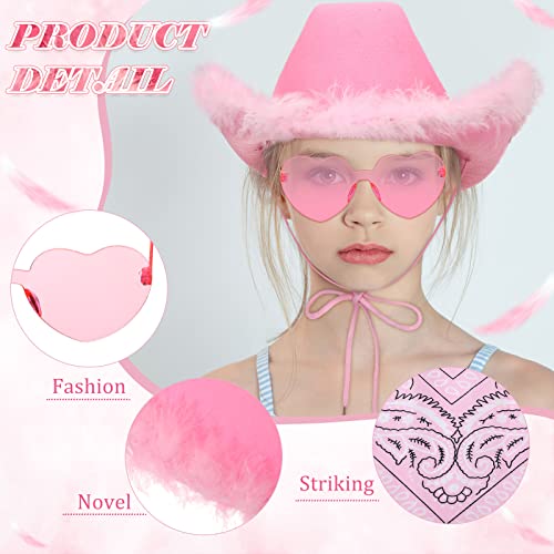 Set de 6 sombreros vaqueros con accesorios para mujer miniatura 3
