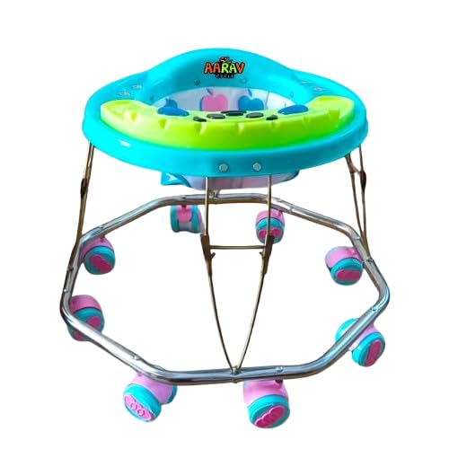 Walker with 3 Position Adjustable Height, Music, Light & Foldable Activity Walker for Kids 6-18 Months Boy & Girl (Sky Blue) Walker with 3 Position Adjustable Height, Music, Light & Foldable Activity Walker for Kids 6-18 Months Boy & Girl (Sky Blue)