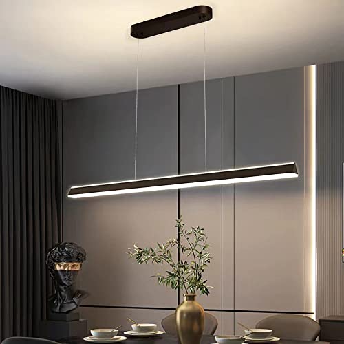 Lustre LED suspendu noir pour table de cuisine luminaire chic avec hauteur réglable